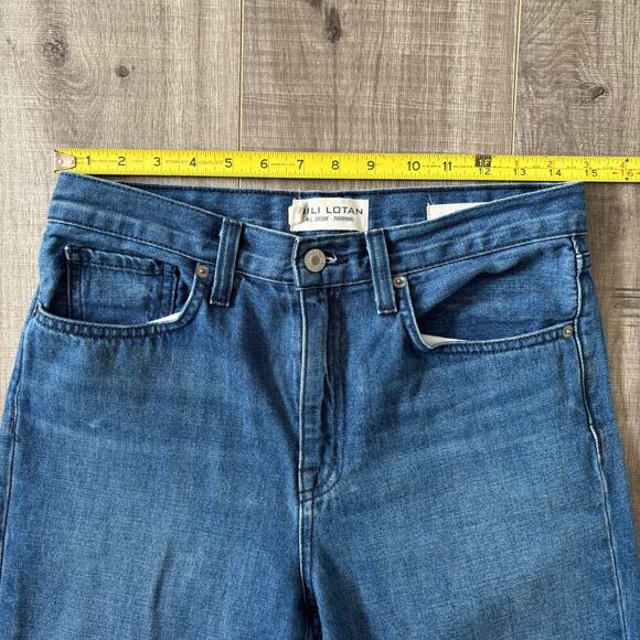 Nili Lotan Straight Leg Dark Wash Mid-Rise Jeans Frayed Hem Women's 26 - Picture 5 of 8